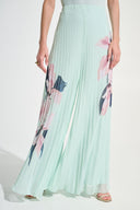 Joseph Ribkoff Chiffon Floral Print Pleated Wide Leg Pants Style 262718