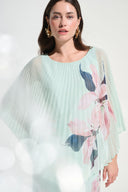 Joseph Ribkoff Chiffon Floral Print Pleated Poncho Top Style 262724