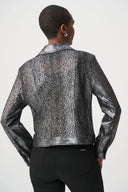 Joseph Ribkoff Faux Suede Foiled Moto Jacket Style 262902