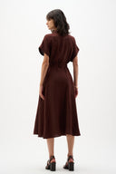 Joseph Ribkoff Linen Blend Fit & Flare Shirt Dress With Sash Style 262907