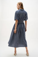 Joseph Ribkoff Flowy Stripe Print Fit & Flare Dress Style 262912