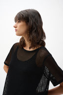 Joseph Ribkoff Viscose Sweater Knit Top With Fringe Trim Style 262928