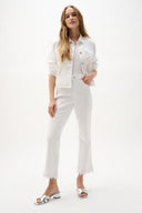 Joseph Ribkoff Denim Straight Crop Jeans With Lace Appliqué Style 262938