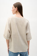 Joseph Ribkoff Linen Straight Top With V-notch neckline Style 262939