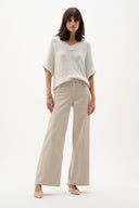 Joseph Ribkoff Denim Wide Leg Jeans With Rhinestones Style 262940.