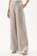 Joseph Ribkoff Foiled Linen Pull-On Wide Leg Pants Style 262947