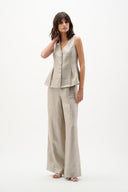 Joseph Ribkoff Foiled Linen Pull-On Wide Leg Pants Style 262947.