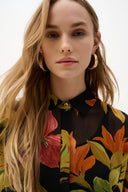 Joseph Ribkoff Tropical Print Straight Blouse Style 262949