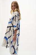 Joseph Ribkoff Cotton Voile Abstract Print Straight Blouse Style 262950