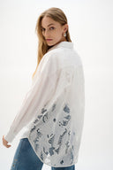 Joseph Ribkoff Cotton Lace Boxy Blouse With Embroidery Style 262952