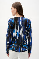 Joseph Ribkoff Geometric Print Fitted Jacket Style 262953