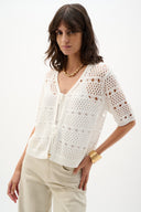 Joseph Ribkoff Sweater Knit Open-Stitch Cardigan Style 262955