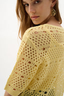 Joseph Ribkoff Sweater Knit Open-Stitch Cardigan Style 262955