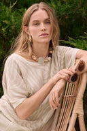 Joseph Ribkoff Tropical Print  Short Sleeve Sweater Style 262956