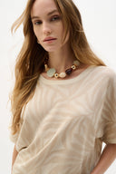 Joseph Ribkoff Tropical Print  Short Sleeve Sweater Style 262956