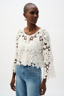 Joseph Ribkoff Crochet Boxy Cardigan Style 262958