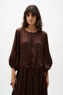 Joseph Ribkoff Pleated Satin Cocoon Top With Pleats Style 262959