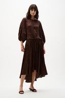 Joseph Ribkoff Pleated Satin Cocoon Top With Pleats Style 262959