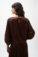 Joseph Ribkoff Pleated Satin Cocoon Top With Pleats Style 262959