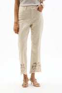 Joseph Ribkoff Straight Jeans With Flower Embroidery Style 262980