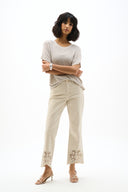 Joseph Ribkoff Straight Jeans With Flower Embroidery Style 262980