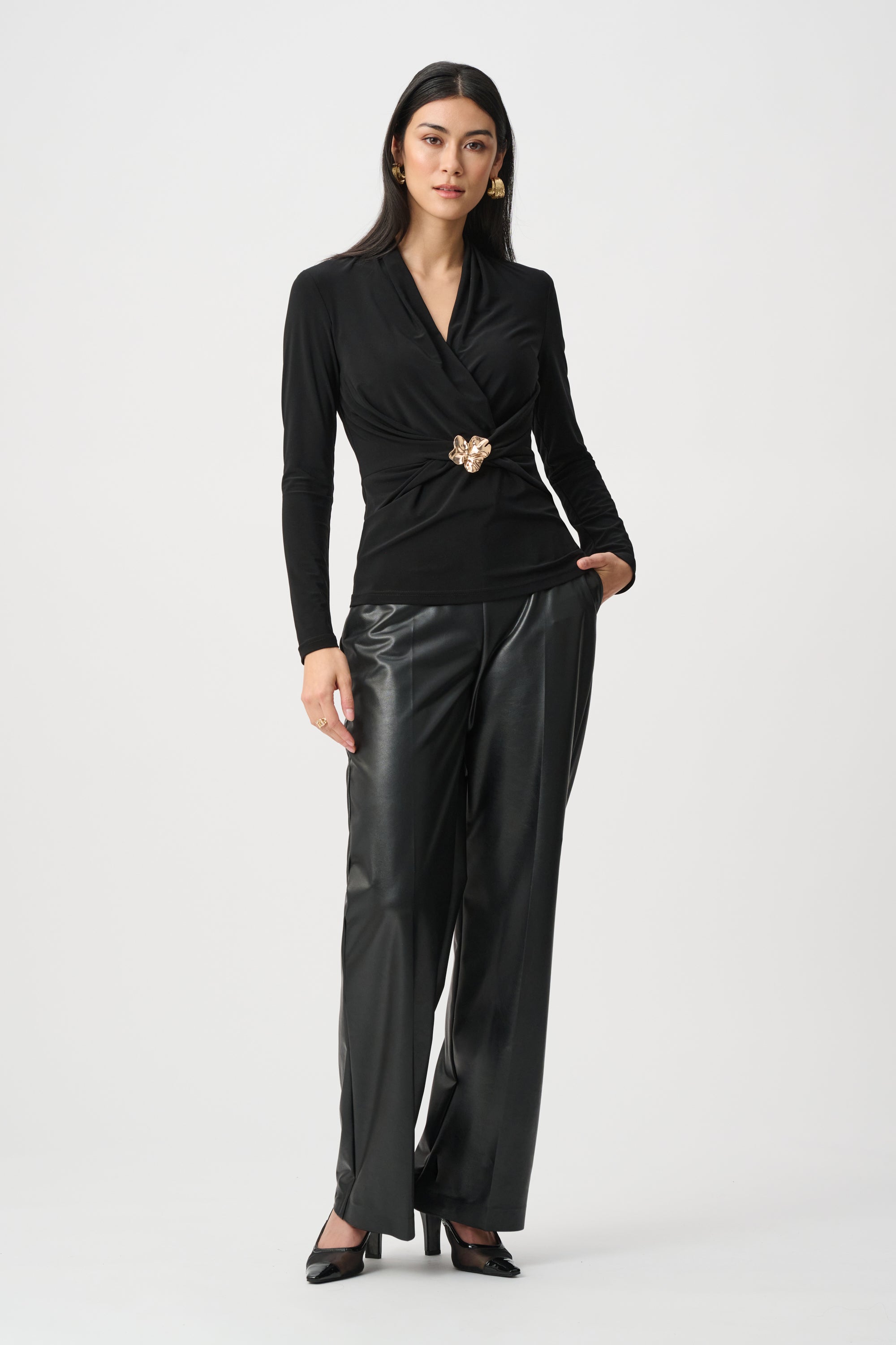 Joseph Ribkoff Silky Knit Twist Wrap Top Style 263004 – Luxetire