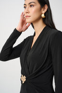 Joseph Ribkoff Silky Knit Twist Wrap Top Style 263004