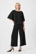 Joseph Ribkoff Pearl-Trim Culotte Pants Style 263007