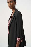 Joseph Ribkoff Woven Twill Printed Cuffs Blazer Style 263014