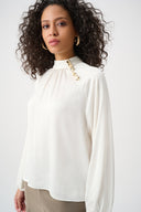 Joseph Ribkoff Satin Stand-Collar Top Style 263020