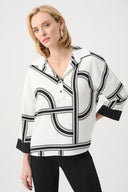 Joseph Ribkoff Geometric Boxy Top Style 263021