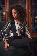 Joseph Ribkoff Satin Abstract Boxy Top Style 263024