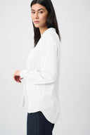 Joseph Ribkoff Satin Shirt-Collar Tunic Style 263025