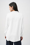 Joseph Ribkoff Satin Shirt-Collar Tunic Style 263025