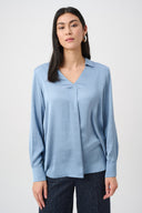 Joseph Ribkoff Satin Shirt-Collar Tunic Style 263025