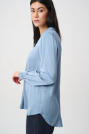 Joseph Ribkoff Satin Shirt-Collar Tunic Style 263025