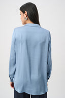 Joseph Ribkoff Satin Shirt-Collar Tunic Style 263025