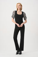 Joseph Ribkoff Silky Knit Novelty Sleeve Top Style 263028