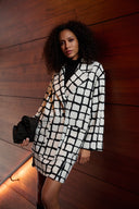 Joseph Ribkoff Abstract Jacquard Notched Collar Coat Style 263031