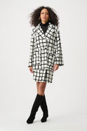 Joseph Ribkoff Abstract Jacquard Notched Collar Coat Style 263031