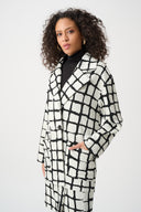 Joseph Ribkoff Abstract Jacquard Notched Collar Coat Style 263031