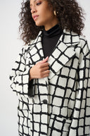 Joseph Ribkoff Abstract Jacquard Notched Collar Coat Style 263031