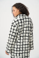 Joseph Ribkoff Abstract Jacquard Notched Collar Coat Style 263031