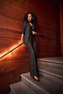 Joseph Ribkoff Pleated Satin Pull-On Wide-Leg Pants Style 263052