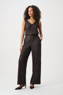 Joseph Ribkoff Pleated Satin Pull-On Wide-Leg Pants Style 263052