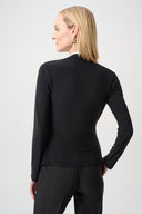 Joseph Ribkoff Silky Knit Contrast Trim Wrap Top Style 263053