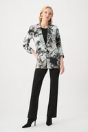 Joseph Ribkoff Silky Knit Abstract Print Straight Blazer Style 263056.