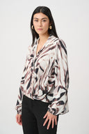 Joseph Ribkoff Animal Print Draped Top Style 263057