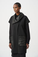 Joseph Ribkoff Heavy Knit Vest With Quilted Collar Style 263059