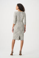 Joseph Ribkoff Plaid Jacquard Belted Sheath Dress Style 263062